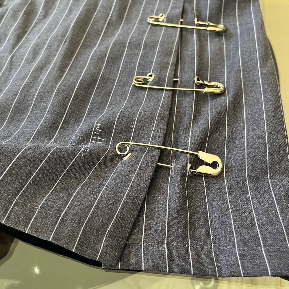 With Jean Blue Mini Pencil Skirt For Work View 3